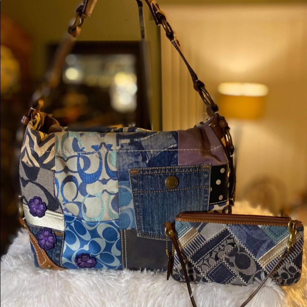 Coach denim patchwork bundle!